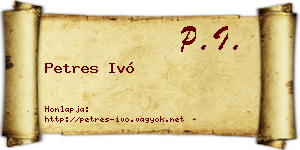 Petres Ivó névjegykártya